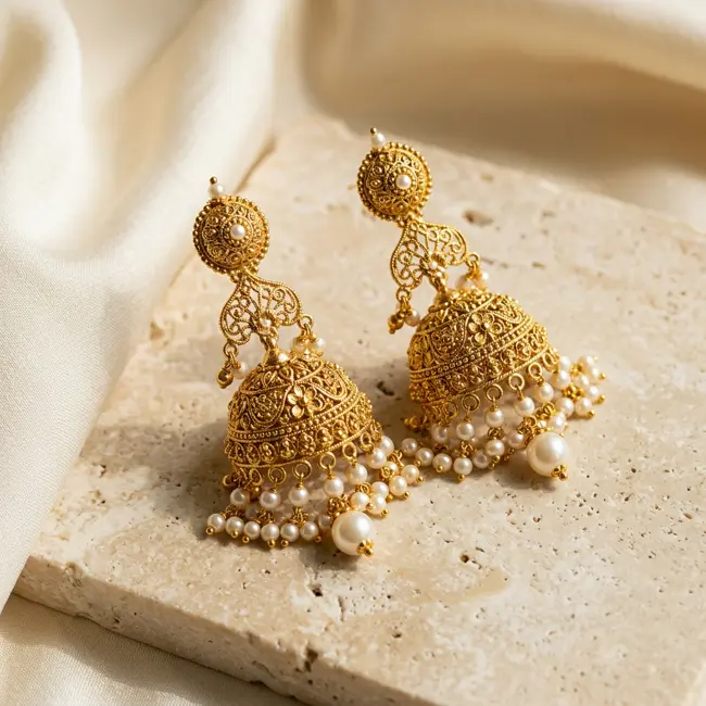 Noor Pearl Jhumkas